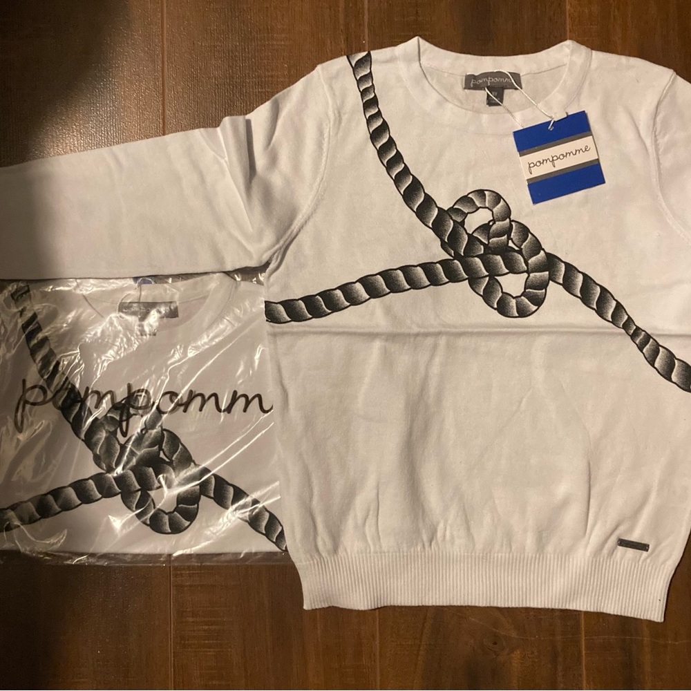 NWT Pompomme Children's Designer Shirt with Rope Design; Various Sizes